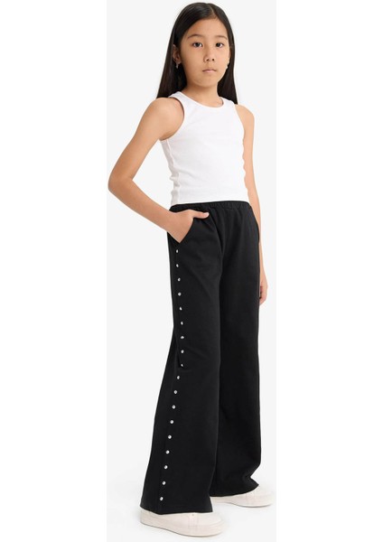Kız Çocuk Beli Lastikli Wide Leg Geniş Bol Paça Eşofman Altı G0590A825AU modelleri