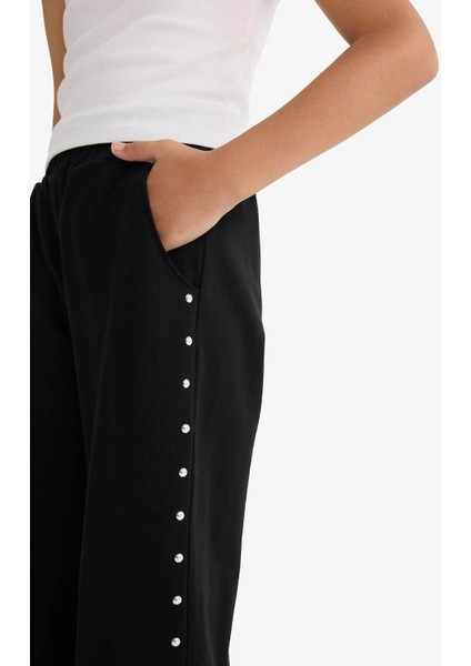 Kız Çocuk Beli Lastikli Wide Leg Geniş Bol Paça Eşofman Altı G0590A825AU indirimleri
