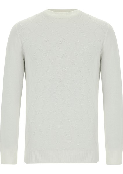 Yarım Balıkçı Yaka Slim Fit Dar Kesim Desenli Pamuklu Kaşmirli Triko Kazak