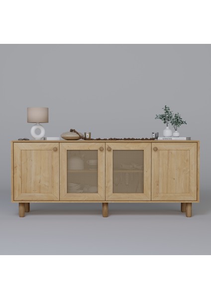 Bohem Serisi Natura 2 Kapak Pvc Hasır Desen Ceviz - Meşe Konsol modelleri