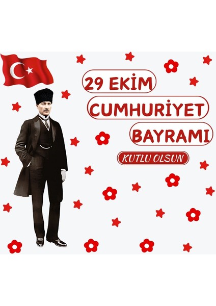 29 Ekim Cumhuriyet Bayramı Kutlu Olsun Okul Pano Süsü
