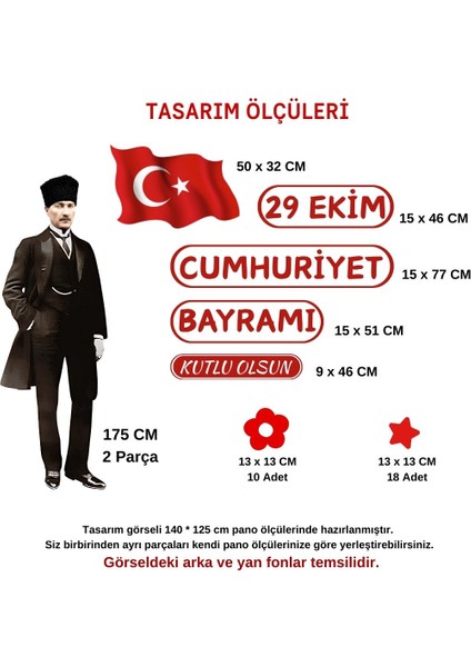 29 Ekim Cumhuriyet Bayramı Kutlu Olsun Okul Pano Süsü fiyatları