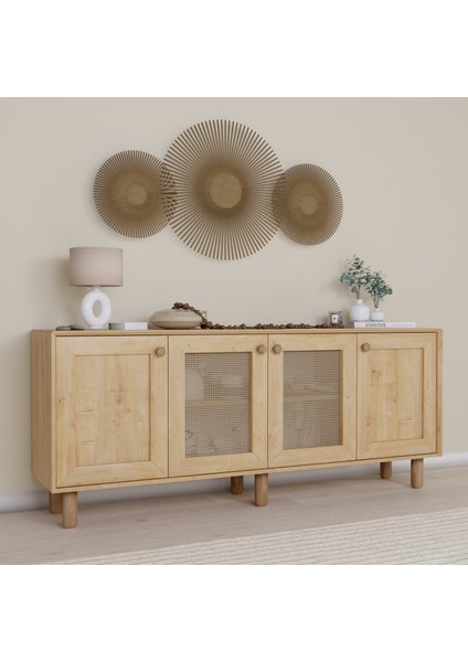 Bohem Serisi Natura 2 Kapak Pvc Hasır Desen Ceviz - Meşe Konsol indirimleri