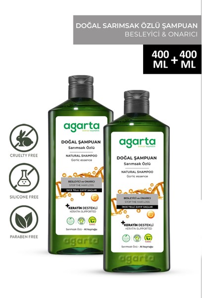 Doğal 2 Adet Sarımsak Özlü Keratin Şampuanı 400 ml fiyatları
