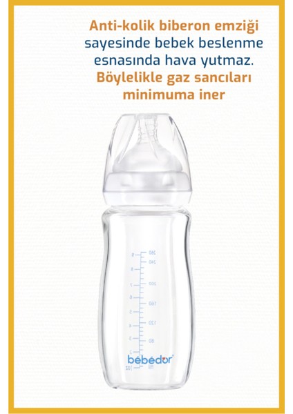 Isıya Dayanıklı Cam Biberon 240 ml Beyaz modelleri