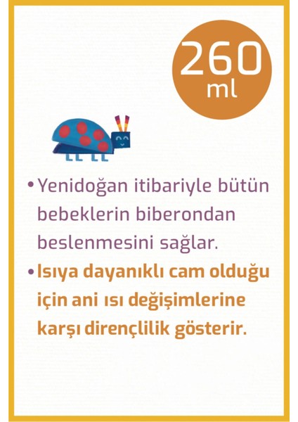 Isıya Dayanıklı Cam Biberon 240 ml Beyaz indirimleri