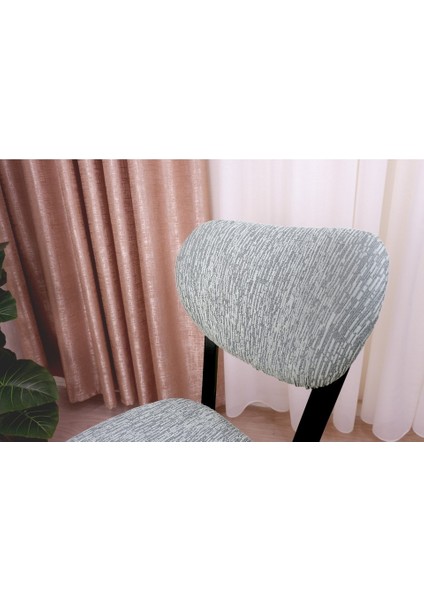 Bohem Jakarlı Sandalye Kılıfı Çubuk Desen 6 Adet fiyatları