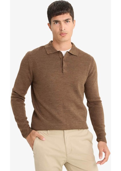 Standart Fit Polo Yaka Triko Kazak F1523AX25AU