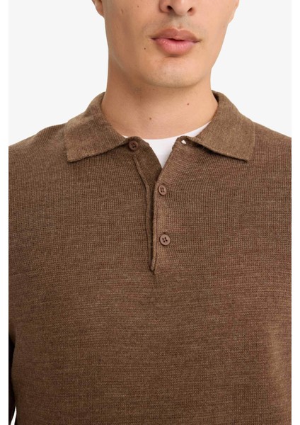 Standart Fit Polo Yaka Triko Kazak F1523AX25AU indirimleri