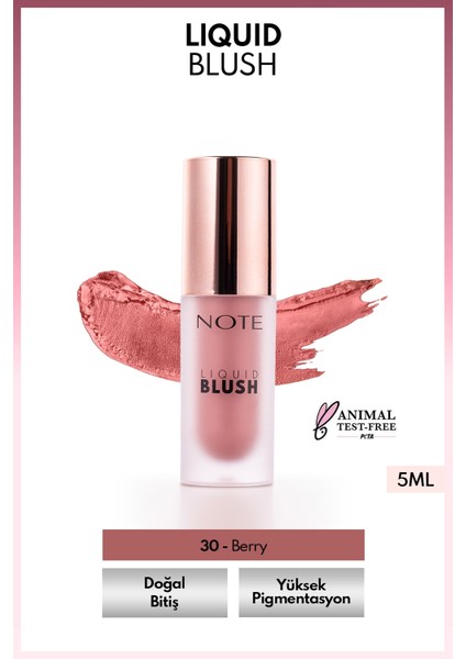 Liquid Blush Nemlendirici Etkili Likit Allık - 30 Berry (Işıltılı)