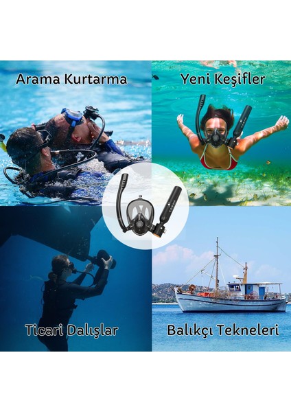 Taşınabilir Dalış Seti – Doldurulabilir Mini Tüp ve Şnorkel Maskesi