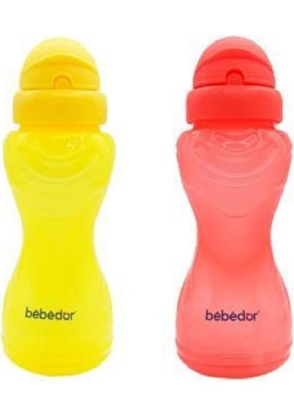 Sportif Pipetli Suluk 330ML - Sarı + Sportif Pipetli Suluk 330ML - Pembe