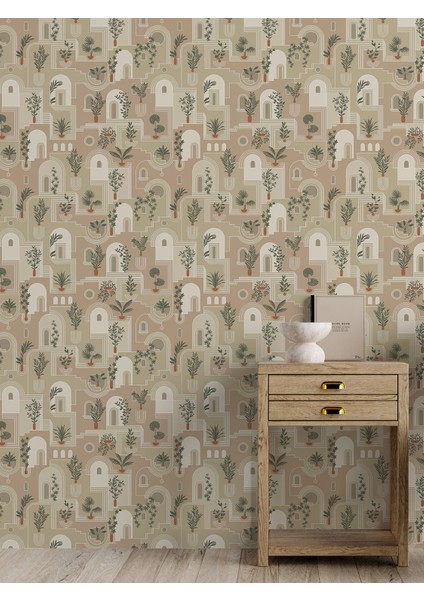 Bohem Tarzı Bitki Desenli Duvar Kağıdı fiyatları