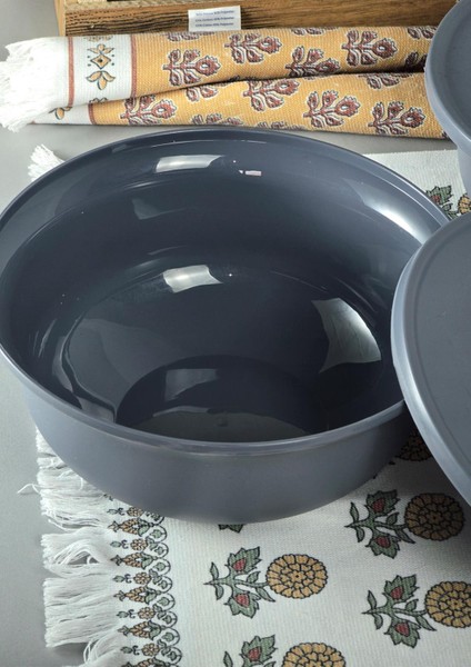 Plastik Saklama Kabı Seti - 2li Mutfak Saklama Kabı Takımı - 2 Litre, 23 cm - Gri modelleri