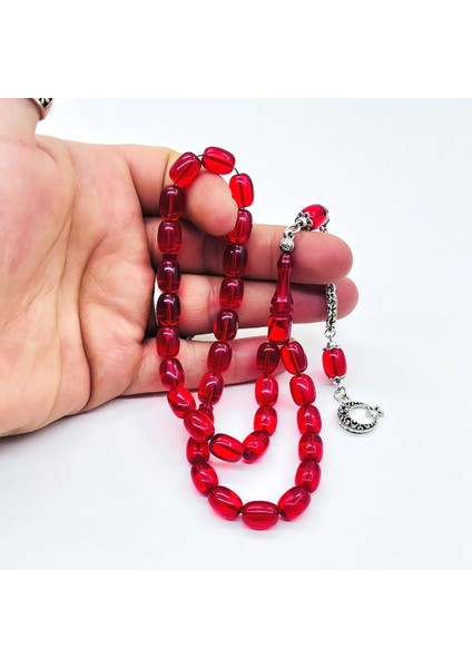 Kırmızı Kapsül Kesim Ateş Kehribar Tesbih fiyatları