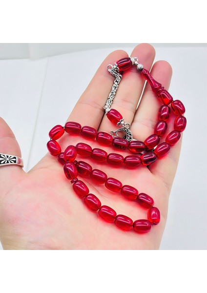 Kırmızı Kapsül Kesim Ateş Kehribar Tesbih modelleri