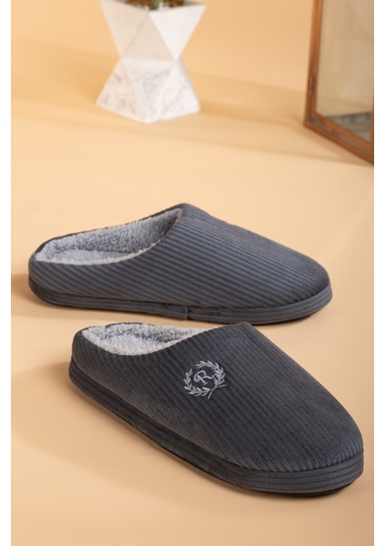 Kışlık Erkek Visco Ortopedik Kaymaz Taban Ses Yapmayan Damat ve Bohça Ev Terliği