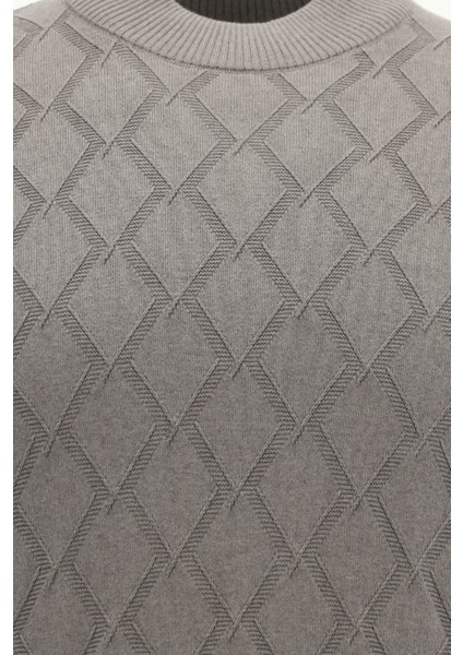 Yarım Balıkçı Yaka Slim Fit Dar Kesim Desenli Pamuklu Kaşmirli Triko Kazak modelleri