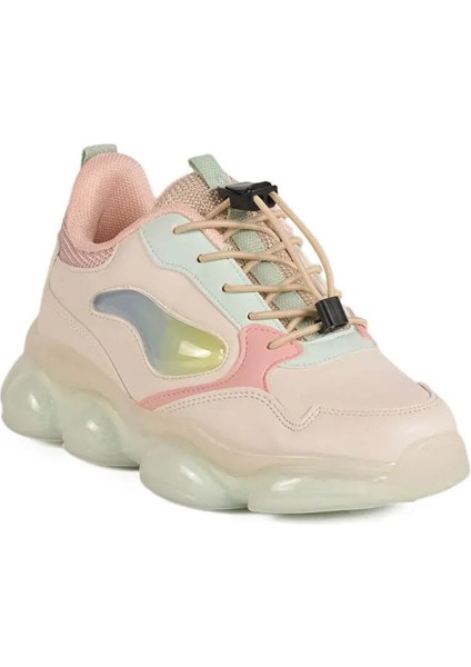 Kilit Bağcıklı Krem Kız Çocuk Sneaker FK25-2054
