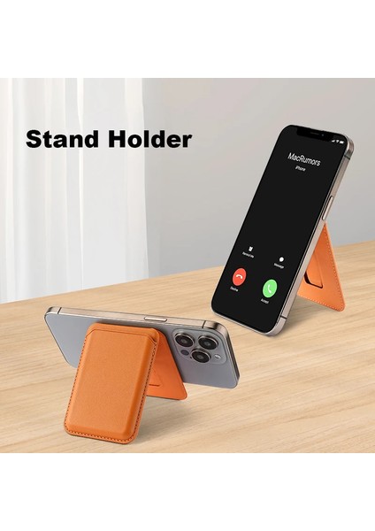 Iphone 12 13 14 15 16 Plus Pro Max Uyumlu Manyetik Magsafe Deri Stnadlı Cüzdan Kartlık
