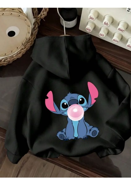 Karakter Baskı Detaylı Içi Polarlı Kapüşonlu Sweatshirt