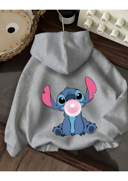 Karakter Baskı Detaylı Içi Polarlı Kapüşonlu Sweatshirt