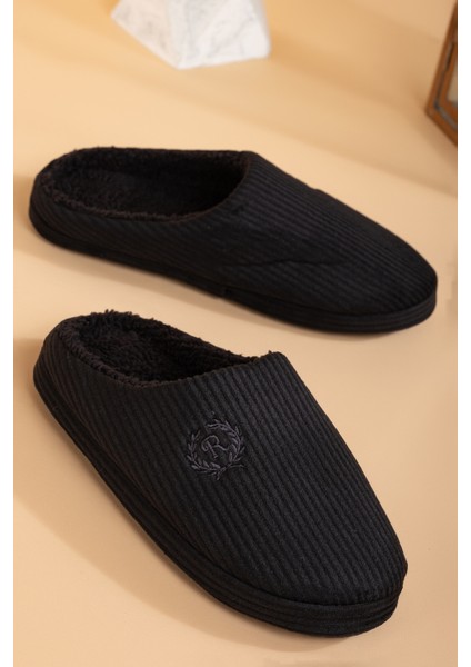 Kışlık Erkek Visco Ortopedik Kaymaz Taban Ses Yapmayan Damat ve Bohça Ev Terliği