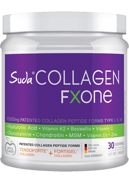 Collagen Fxone 390 Kutu Toz – Elma - Dezenfektan Hediyeli (%72 Alkol)