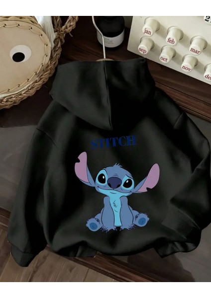 Karakter Baskı Detaylı Içi Polarlı Kapüşonlu Sweatshirt