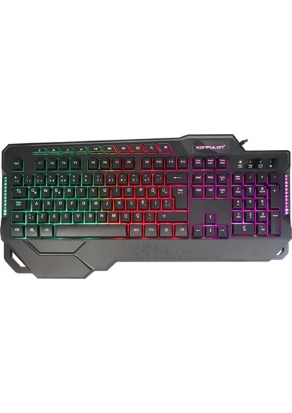 MK80 Rgb Işıklı Türkçe Q Kablolu Mekanik Hisli Klavye