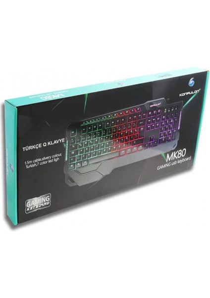 MK80 Rgb Işıklı Türkçe Q Kablolu Mekanik Hisli Klavye fırsatları