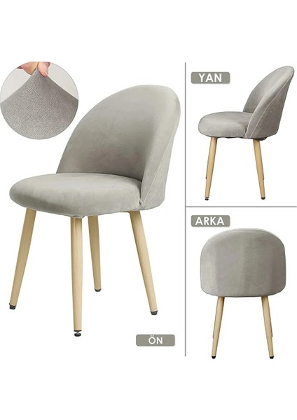 Jakarlı Kumaş Ilmek Desen Oval Sandalye Kılıfı. Lastikli, Yıkanabilir, Esnek Sandalye Örtüsü (6 Adet) fırsatları