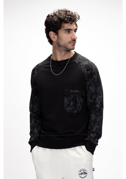 Deep Si̇yah Crewneck Erkek Baskılı Sweatshirt fırsatları