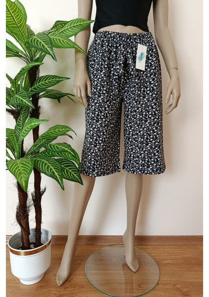 Kadın Çiçek Baskılı Yumuşacık Pamuklu Bermuda Alt fırsatları