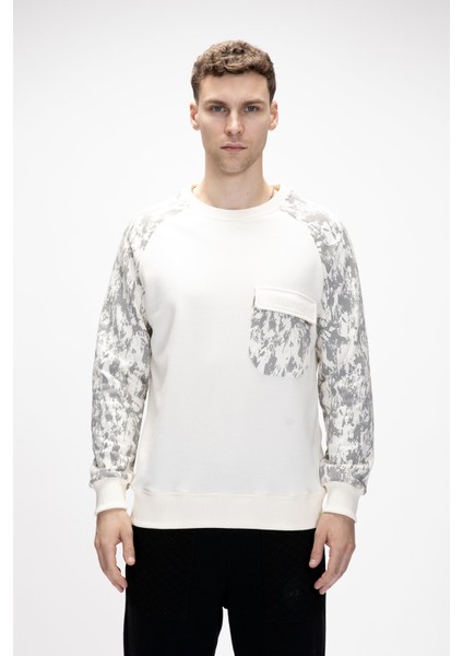 Deep Marshmallow Crewneck Erkek Baskılı Sweatshirt