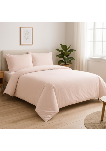 Açık Kahve Pamuklu Çift Kişilik Nevresim Takımı