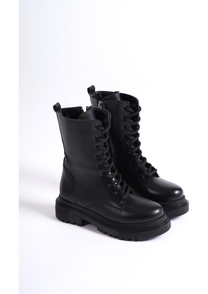 Kadın Renbo Siyah Bagcıklı Fermuarlı Kalın Taban Günlük Postal 2302 fırsatları