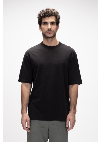 Collage Siyah Basic Erkek T-Shirt