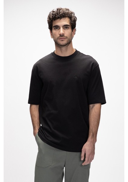 Collage Siyah Basic Erkek T-Shirt fırsatları