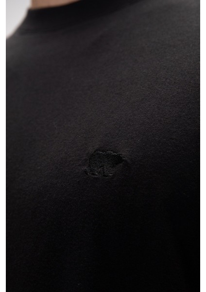 Collage Siyah Basic Erkek T-Shirt indirimleri