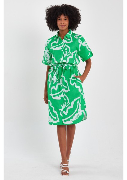 Alexandergardı Kuşaklı Gömlek Elbise (B23-009)