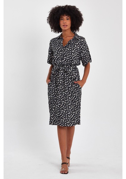 Alexandergardı Kuşaklı Gömlek Elbise (B23-009)