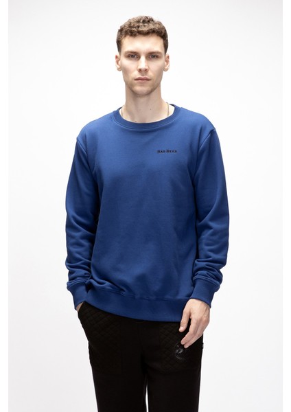 Inner Baskılı Parlament Mavisi Crewneck Erkek Sweatshirt fırsatları