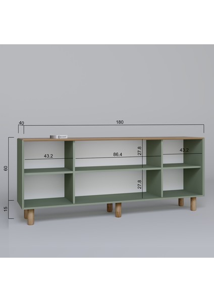 Bohem Serisi Natura Pvc Hasır Desen Kül Yeşili Konsol