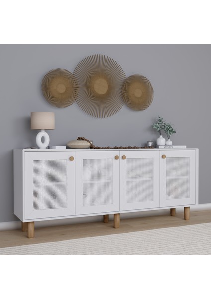 Bohem Serisi Natura Pvc Hasır Desen Mat Beyaz Konsol modelleri