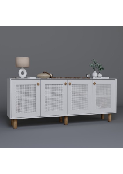 Bohem Serisi Natura Pvc Hasır Desen Mat Beyaz Konsol indirimleri