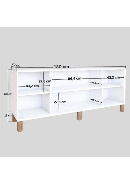 Bohem Serisi Natura Pvc Hasır Desen Mat Beyaz Konsol
