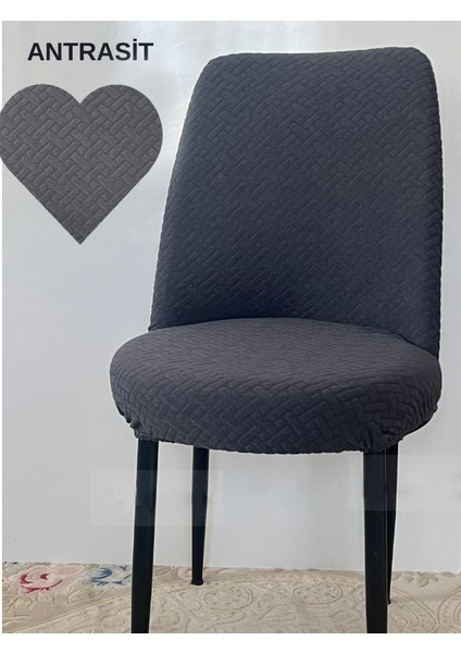 Tuğla Desen Oval Sandalye Kılıfı Likralı Esnek Yıkanabilir Lastikli Sandalye Örtüsü (6 Adet )