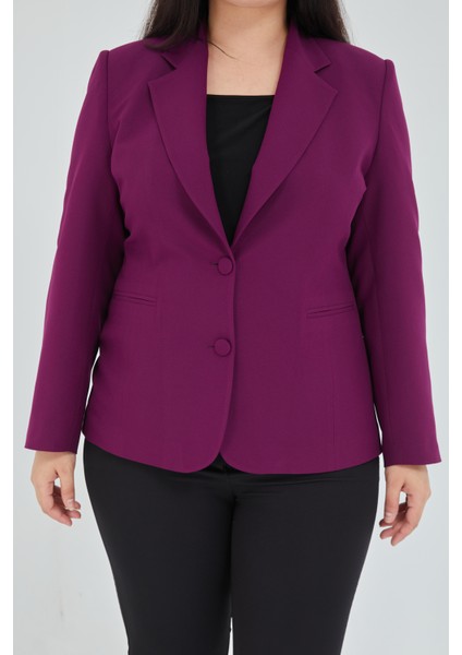 Atelier Kadın Büyük Beden Düğmeli Klasik Ceket modelleri