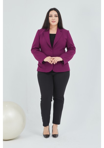 Atelier Kadın Büyük Beden Düğmeli Klasik Ceket indirimleri